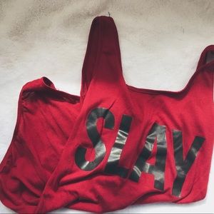 maroon ‘slay’ bodysuit